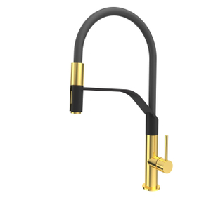 Two-tone kitchen faucet with pull-out sprayer, 360-degree swivel kitchen faucet