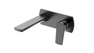 Gunmetal Grey Wall Mount Bathroom Sink Faucet Modern Toilet Vessel Faucet Single Handle