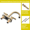 Bathroom Faucet 3 Hole Matte Brushed Gold, 4 Inch Centerset Bathroom Sink Faucet, Stainless Steel Lead Free 2 Handles,