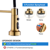 Gold Kitchen Faucet, 360° Swivel Gold Kitchen Faucet with Hose, Faucet with Pull-out Sprayer for Kitchen Sink Hot And Cold Accessories