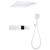Matte White Thermostatic Shower System Luxury ceiling mounted full body shower system with hand shower and digital temperature display