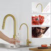 Kitchen Sink Drinking Water Faucet, Gold Filter Faucet Lead Free Faucet Water Filtration System 304 Stainless Steel Brushed Gold Finish