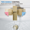 Gold bathroom faucet, waterfall bathroom sink faucet, 4 inch center bathroom faucet for sink 3 hole,
