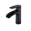 Black Bathroom Faucet Waterfall Sink Single Hole Faucet Single Handle Basin Set with Pop-up Drain Stopper