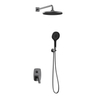 Sistema doccia grigio da arma da fuoco con doccia per pioggia e doccia a mano, set di rubinetti per doccia di lusso per bagno, montato a parete