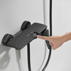 Gunmetal Grey Single Function Shower Hand Shower, High Pressure Shower, 3 Spray Settings, with Tub Spout Height Adjustable Shower Head
