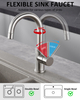 Brushed Nickel Bar Sink Faucet Single Handle, Single Hole Bathroom Sink Faucet with Sprayer, 360 Degree Rotating Sprayer