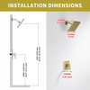 Gold Shower Faucet Set - 8" Brushed Gold Shower Head and Handle Set, Rain Shower System with Brass Shower Valve