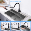 Black kitchen faucet 3 spray effects Kitchen faucet with filter Penetration single lever sink mixer Kitchen faucet with retractable hose