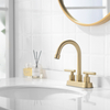 Bathroom Faucet 3 Hole Matte Brushed Gold, 4 Inch Centerset Bathroom Sink Faucet, Stainless Steel Lead Free 2 Handles,