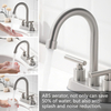 Bathroom Faucet 3 Hole Brushed Nickel, 4 Inch Stainless Steel Bathroom Sink Faucet, Stainless Steel Lead Free 2 Handle Center Faucet