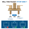 Gold bathroom faucet, waterfall bathroom sink faucet, 4 inch center bathroom faucet for sink 3 hole,