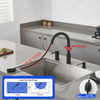 Black High Arc Individual Handle Ceramic Valve Cartridge Kitchen Sink Faucet