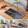 Brushed Nickel Kitchen Faucet 3 Spray Effects with Filter Kitchen Faucet Penetration Single Lever Sink Mixer with Extendable Hose Kitchen Faucet