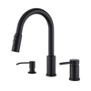 Black High Arc Individual Handle Ceramic Valve Cartridge Kitchen Sink Faucet