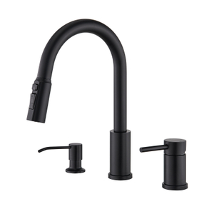 Black High Arc Individual Handle Ceramic Valve Cartridge Kitchen Sink Faucet