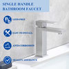 Brushed Nickel Bathroom Faucet, Modern Single Handle Bathroom Sink Faucet, Bathroom Stainless Steel Faucet
