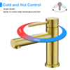 Brushed Gold Bathroom Faucet, 360° Swivel Filter Faucet Basin Faucet Filter Removes Heavy Metals And Hard Water