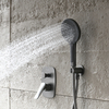 Matte Black Shower System with Rain Shower Head And Hand Shower Bathroom Luxury Shower Faucet Set, Wall Mounted