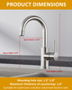 Brushed Nickel Bar Sink Faucet Single Handle, Single Hole Bathroom Sink Faucet with Sprayer, 360 Degree Rotating Sprayer