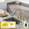 Gold kitchen faucet, home kitchen faucet with soap dispenser and pull-down sprayer