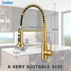 Gold Kitchen Faucet, 360° Swivel Gold Kitchen Faucet with Hose, Faucet with Pull-out Sprayer for Kitchen Sink Hot And Cold Accessories