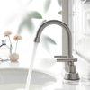 Bathroom Faucet 3 Hole Brushed Nickel, 4 Inch Stainless Steel Bathroom Sink Faucet, Stainless Steel Lead Free 2 Handle Center Faucet
