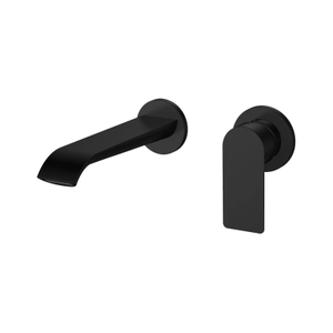 Wall Mounted Faucet for Sinks, Matt Black Bathroom Faucet with Single Handle And Flush Valve