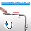 Kitchen Faucet with Pull-Out Sprayer, 360° Swivel Mixer Faucet with Magnetic Docking, Stainless Steel Hot And Cold Single Lever Kitchen Sink Faucet with 2 Water Modes