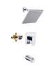 Electroplated Tub Shower Faucet, Bathtub Faucet with 8" Shower Head And Tub Spout, Single Handle Tub And Shower Trim