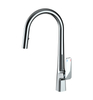 Chromküchenarmatur mit Pulldown Sprühgerät, moderner Einweichenspüle Wasserhahn, Einzelgriff, Chrom