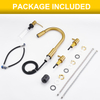 Gold kitchen faucet, home kitchen faucet with soap dispenser and pull-down sprayer