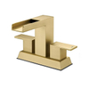Gold bathroom faucet, waterfall bathroom sink faucet, 4 inch center bathroom faucet for sink 3 hole,