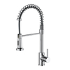 Electroplating spring kitchen faucet, 360° swivel electroplating kitchen faucet with hose, faucet with pull-out sprayer