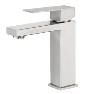 Rubinetto da bagno nichel spazzolato, moderno rubinetto del lavandino da bagno a manico singolo, rubinetto in acciaio inossidabile del bagno