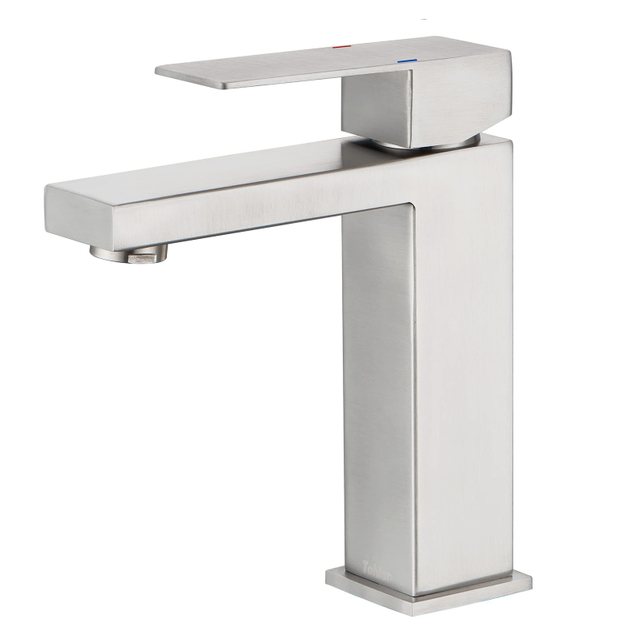 Brushed Nickel Bathroom Faucet, Modern Single Handle Bathroom Sink Faucet, Bathroom Stainless Steel Faucet