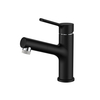 Robinet Single Single Single Trou, robinet de lavabo noir salle de bain, robinet de toilette moderne à manche moderne avec pulvérisateur