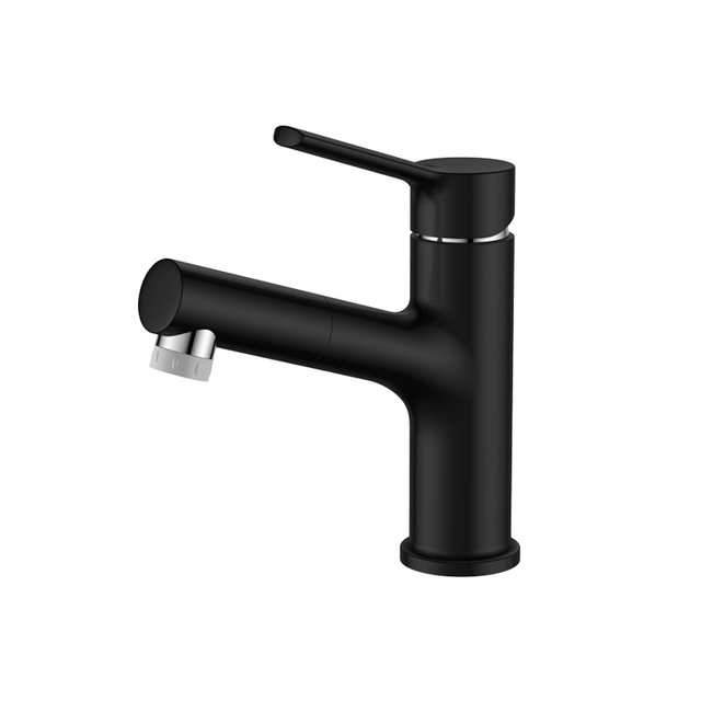 Bathroom sink single hole pull out faucet, black sink faucet bathroom, single handle modern toilet faucet with pull down sprayer