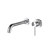 Wall mounted bathroom faucet, single handle, brass drain valve, chrome