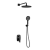Matte Black Shower System with Rain Shower Head And Hand Shower Bathroom Luxury Shower Faucet Set, Wall Mounted