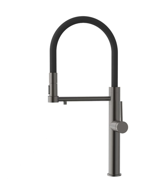 Gunmetal Grey Kitchen Caucet с выдвижным распылителем, с сопло питьевой воды, одно отверстие