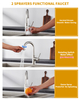 Brushed Nickel Bar Sink Faucet Single Handle, Single Hole Bathroom Sink Faucet with Sprayer, 360 Degree Rotating Sprayer