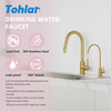 Kitchen Sink Drinking Water Faucet, Gold Filter Faucet Lead Free Faucet Water Filtration System 304 Stainless Steel Brushed Gold Finish