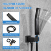 Matte Black Wall Mount Shower Faucet Set, 12