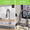 Brushed Nickel Kitchen Faucet 3 Spray Effects with Filter Kitchen Faucet Penetration Single Lever Sink Mixer with Extendable Hose Kitchen Faucet