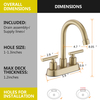 Bathroom Faucet 3 Hole Matte Brushed Gold, 4 Inch Centerset Bathroom Sink Faucet, Stainless Steel Lead Free 2 Handles,